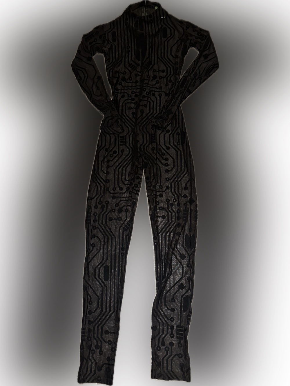 Club Exx  Circuit-Pattern Mesh Catsuit